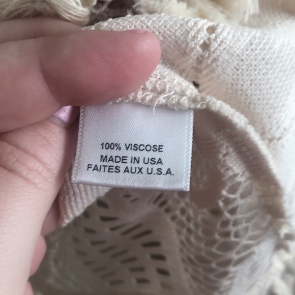 Misa Los Angeles Cream Lace Boho Pheasant Crochet Blouse - Picture 3 of 10